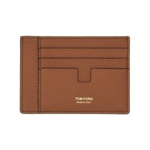 Tom Ford Textured Brown Calf Leather Card Holder - NWT